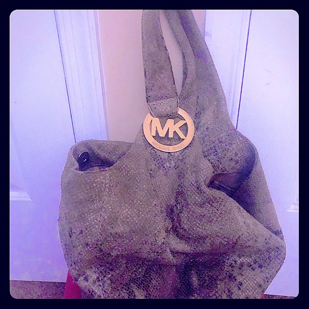 Michael Kors snakeskin hobo bag